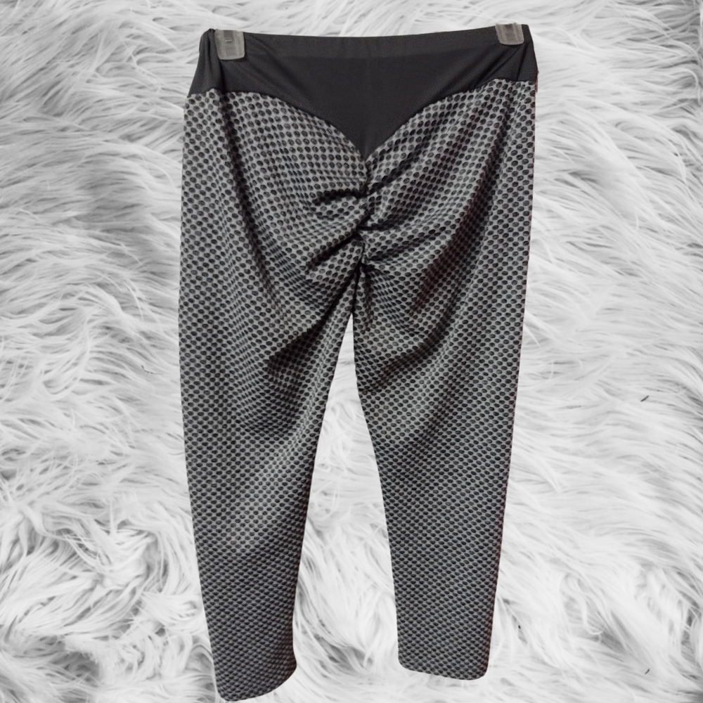 Ab) Gray Textured Plus Size Leggings 4X – Stretch High Waist Butt Lift Fit